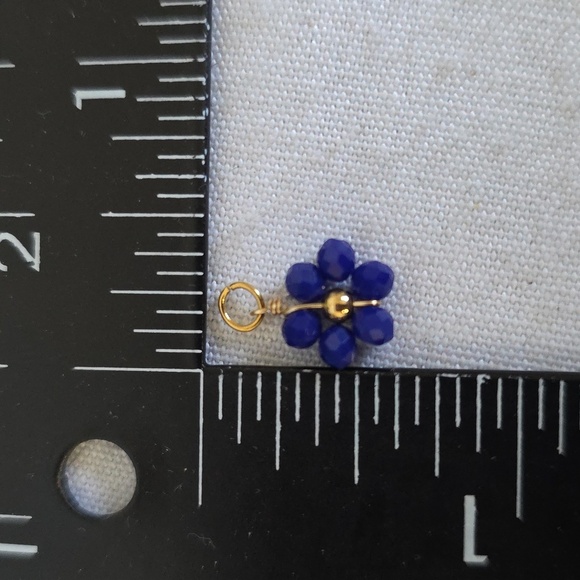 20 Small Multi Color Glass Flower Charms For Jewelry Making - Picture 3 of 6